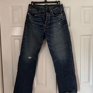 American Eagle Outfitters Blue Straight Jeans with Vintage Wash